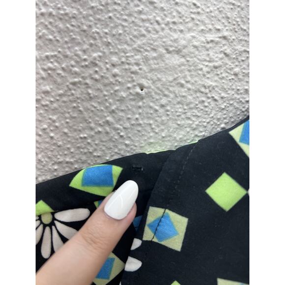 Womens Handmade Shirt Size Unknown Black Daisy Short Sleeve Button Up - Picture 5 of 10